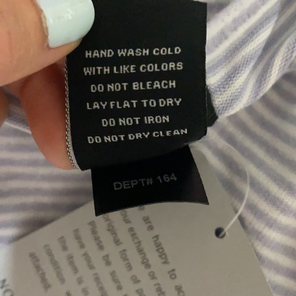 Max & Mia Stripped Tie Front Long Sleeve Tee - Picture 7 of 7